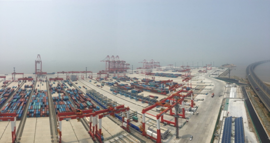 鸟瞰洋山深水港四期工程