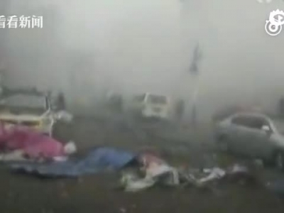 陕西新平易近镇爆炸现场